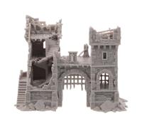 Rovine di Castello in Miniatura Cancello di Ferro 9,5cm | Rifugio Sicuro, Design Medievale Mistico, per Anfibi e Rettili, Scenografia per Acquari e Fantasia