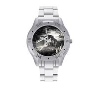 Rovine di un tempio Partenone Acropoli Atene Grecia Orologio da polso da uomo in acciaio inossidabile alla moda Orologi da polso personalizzati di facile lettura per le donne