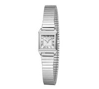 Rovixs Gold Petite - Orologio da donna Easy Reader, analogico, vintage, con cinturino in acciaio inox, resistente all'acqua, Argento, S(5.51"-7")