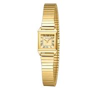 Rovixs Gold Petite - Orologio da donna Easy Reader, analogico, vintage, con cinturino in acciaio inox, resistente all'acqua, Oro, M(5.9"-7.5")