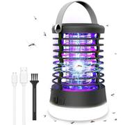 ROVLAK Insetticida elettrico IP66, impermeabile 3 in 1, per zanzare, portatile, lampada da campeggio, USB, ricaricabile, per zanzare, tarme, papillon, ragni