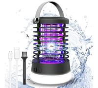 ROVLAK Lampada Antizanzare Esterno, Luce Ammazza Zanzare Elettrico Usb Ricaricabile, Zanzariera Elettrica IP66 Impermeabile Trappole Zanzare Insetti per Campeggio Giardino Interno Esterno