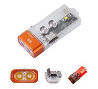 RovyVon Torcia E5 EDC USB C ricaricabile, compatibile con batterie AAA, 4000 K, portachiavi piatto ad alto CRI, doppia fonte di alimentazione per campeggio ed escursionismo (luci laterali bianche e