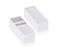 ROW&LINE® - Organizer - 11 scomparti alti per biancheria intima, reggiseni e vestiti - Sistema di organizzazione per fasciatoio - resistente e lavabile per armadio e cassetto - bianco - Taglia: 2x S
