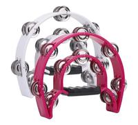 Row - Tamburello palmare con sonagli in metallo tenuto in mano in plastica per percussioni musicali, mezza campana, per adulti e bambini, KTV Party Bar