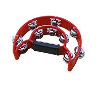 Row - Tamburello palmare con sonagli in metallo tenuto in mano in plastica per percussioni musicali, mezza campana, per adulti e bambini, KTV Party Bar