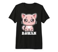Rowan - Simpatico Gattino per Ragazze, con Nome Rowan Maglietta Premium
