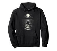 Rowboat Adrift by Moonlight Ocean Abbigliamento Felpa con Cappuccio