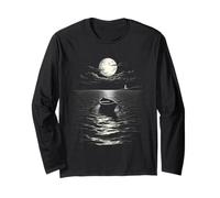 Rowboat Adrift by Moonlight Ocean Abbigliamento Maglia a Manica