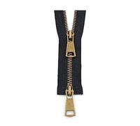 ROWCES 5# Doppi cursori Colorati Open-End Cerniera in Metallo Rame Cerniera a 2 Vie per Accessori per Cucire Indumenti, Nero, 20cm