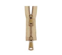 ROWCES 5# Doppi cursori Colorati Open-End Cerniera in Metallo Rame Cerniera a 2 Vie per Accessori per Cucire Indumenti, Beige, 10cm