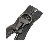 ROWCES 60-300cm 8# Cerniere in Resina Cerniera Lunga Aperta per Piumino Cappotto Tenda Cerniera Riparazione Accessori per Cucire su Misura, Nero, 150cm