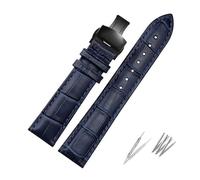 ROWCES Bracciale per orologio in vera pelle Cinturino per orologio blu scuro da 16mm - 23mm con chiusura a farfalla, 20mm