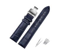 ROWCES Bracciale per orologio in vera pelle Cinturino per orologio blu scuro da 16mm - 23mm con chiusura a farfalla, 19mm