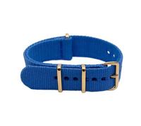 ROWCES Cinturino per orologio in nylon 18mm 20mm 22mm 24mm con cinturino per orologio a strisce di ricambio con fibbia ad ardiglione in oro, Blu, 20mm