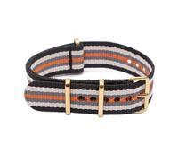 ROWCES Cinturino per orologio in nylon 18mm 20mm 22mm 24mm con cinturino per orologio a strisce di ricambio con fibbia ad ardiglione in oro, 20mm