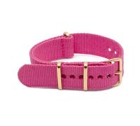 ROWCES Cinturino per orologio in nylon 18mm 20mm 22mm 24mm con cinturino per orologio a strisce di ricambio con fibbia ad ardiglione in oro, Rosa, 20mm