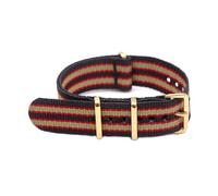 ROWCES Cinturino per orologio in nylon 18mm 20mm 22mm 24mm con cinturino per orologio a strisce di ricambio con fibbia ad ardiglione in oro, 20mm