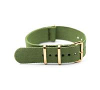 ROWCES Cinturino per orologio in nylon 18mm 20mm 22mm 24mm con cinturino per orologio a strisce di ricambio con fibbia ad ardiglione in oro, Verde, 20mm