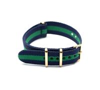 ROWCES Cinturino per orologio in nylon 18mm 20mm 22mm 24mm con cinturino per orologio a strisce di ricambio con fibbia ad ardiglione in oro, 18mm