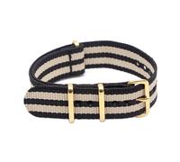 ROWCES Cinturino per orologio in nylon 18mm 20mm 22mm 24mm con cinturino per orologio a strisce di ricambio con fibbia ad ardiglione in oro, 20mm