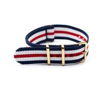 ROWCES Cinturino per orologio in nylon 18mm 20mm 22mm 24mm con cinturino per orologio a strisce di ricambio con fibbia ad ardiglione in oro, 20mm