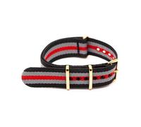 ROWCES Cinturino per orologio in nylon 18mm 20mm 22mm 24mm con cinturino per orologio a strisce di ricambio con fibbia ad ardiglione in oro, 20mm