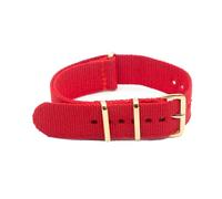 ROWCES Cinturino per orologio in nylon 18mm 20mm 22mm 24mm con cinturino per orologio a strisce di ricambio con fibbia ad ardiglione in oro, Rosso, 18mm