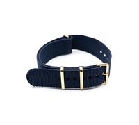 ROWCES Cinturino per orologio in nylon 18mm 20mm 22mm 24mm con cinturino per orologio a strisce di ricambio con fibbia ad ardiglione in oro, Blu scuro, 18mm