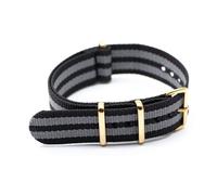 ROWCES Cinturino per orologio in nylon 18mm 20mm 22mm 24mm con cinturino per orologio a strisce di ricambio con fibbia ad ardiglione in oro, 20mm