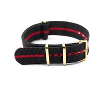 ROWCES Cinturino per orologio in nylon 18mm 20mm 22mm 24mm con cinturino per orologio a strisce di ricambio con fibbia ad ardiglione in oro, 18mm