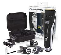 Rowenta Advancer TN5240F0 - Rasoio per capelli da uomo, 2 velocità, autonomia 120 minuti, pettine da barba, astuccio portaoggetti nero e argento