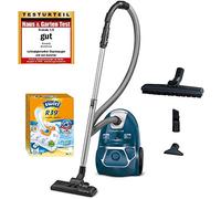Rowenta - Aspirapolvere RO3950 con sacchetto, 750 W = 2000 W, estremamente silenzioso, con filtro igienico e ugello per parquet, colore: Blu Aspirapolvere con sacchetti per aspirapolvere Swirl Bodenstaubsauger Blu