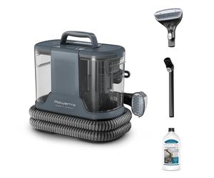 Rowenta Clean It, Smacchiatore Portatile, Auto-Pulizia e Lunga Autonomia, Design Compatto, con Soluzione Detergente Universale, Colore Grigio, IN3011