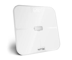 Rowenta Goodvibes Life+ 2.0, bilancia connessa, analisi corporea, BR9740 | Grande display, Accensione e spegnimento automatici, Design ultrasottile e salvaspazio, Colore: Bianco