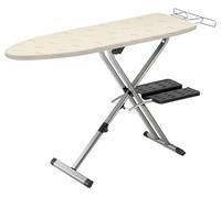Rowenta IB9100 Pro Compact Professional - Asse da stiro pieghevole salvaspazio a 4 gambe con appendiabiti e copertura in cotone, 45,7 x 137,2 cm, beige, metallo, 45,7 x 137,2 cm