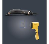 Rowenta Pack Esclusivo Online - Ultimate Experience Air Motion Asciugacapelli + Pure Pop Stiratore Verticale Portatile Yellow