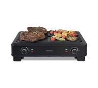 Rowenta KG900812, Smokeless Grill, Griglia, 70% di fumo in meno, Meno odori, 2 zone di cottura indipendenti, 2000 W, Nero