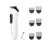 Rowenta Trim & Style 8 in 1, Regolabarba Multifunzione da Uomo, Lame Autoaffilanti in Acciaio Inox, 6 Pettini Fissi, Accessorio Naso e Orecchie, TN8934E0