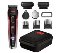 Rowenta TN944MF0 Regolabarba 10 in 1 Formula 1, lame speciali Formula 1 in acciaio con rivestimento in titanio, 20 minuti di autonomia, tecnologia Wet & Dry, Nero/Grigio/Rosso