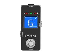 Rowin LT-901 True Bypass Chromatic Tuner Pedal, High for Precision ± 1 Cent, display LCD trasparente, design compatto in metallo per dimensioni mini (95 x 45 x 48 mm), nero