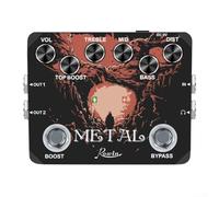 Rowin - Pedale effetto distorsione in metallo per chitarra, con True Bypass e manopole avanzate per modellatura della frequenza per suoni heavy metal