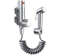 ROWINNAO Bidet Spruzzatore per WC Miscelatore Termostatico Bidet Kit Spray Bidet, Valvola Miscelatore Termostatico in Ottone con Kit Spruzzatore a Mano, Spray Doccia Musulmana, Set Doccia Shattaf