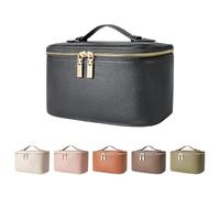 ROWNYEON - Trousse per cosmetici, portatile, con treno, da viaggio, organizer da donna, nero