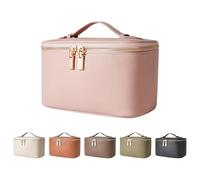 ROWNYEON - Trousse per cosmetici, portatile, con treno, da viaggio, organizer da donna, Rosa