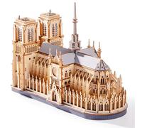 ROWOOD Puzzle 3D in legno - Cattedrale di Parigi DIY Architettura Model Kit, Set di edifici gotici per adulti e ragazzi, decorazione per la casa e regalo unico