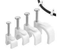 Roxanex 400 pezzi Fermacavi Bianco Fermacavi ordinati 4mm 6mm 8mm 10mm, forte, usato per cavo Ethernet Linea telefonica Cavo TV USB