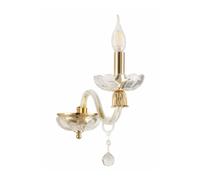 ROXANNE APPLIQUE AD UNA SOLA LUCE IN STILE CLASSICO IN VETRO SOFFIATO TRASPARENTE CON FINITURA ORO