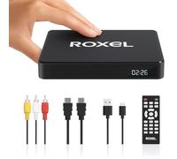 Roxel Mini lettore DVD con uscita HDMI e AV, riproduzione di schede USB e TF, regione libera, Upscaling 1080p, CD Ripping, jack per auricolari, OSD multilingue, telecomando, lettore DVD compatto