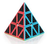 ROXENDA Cubo di Piramide, Originale Pyramid Speed Cube Pyraminx Triangolo Magic Cube, Liscio Puzzle Cubo di Velocità (Fibra di carbonio)